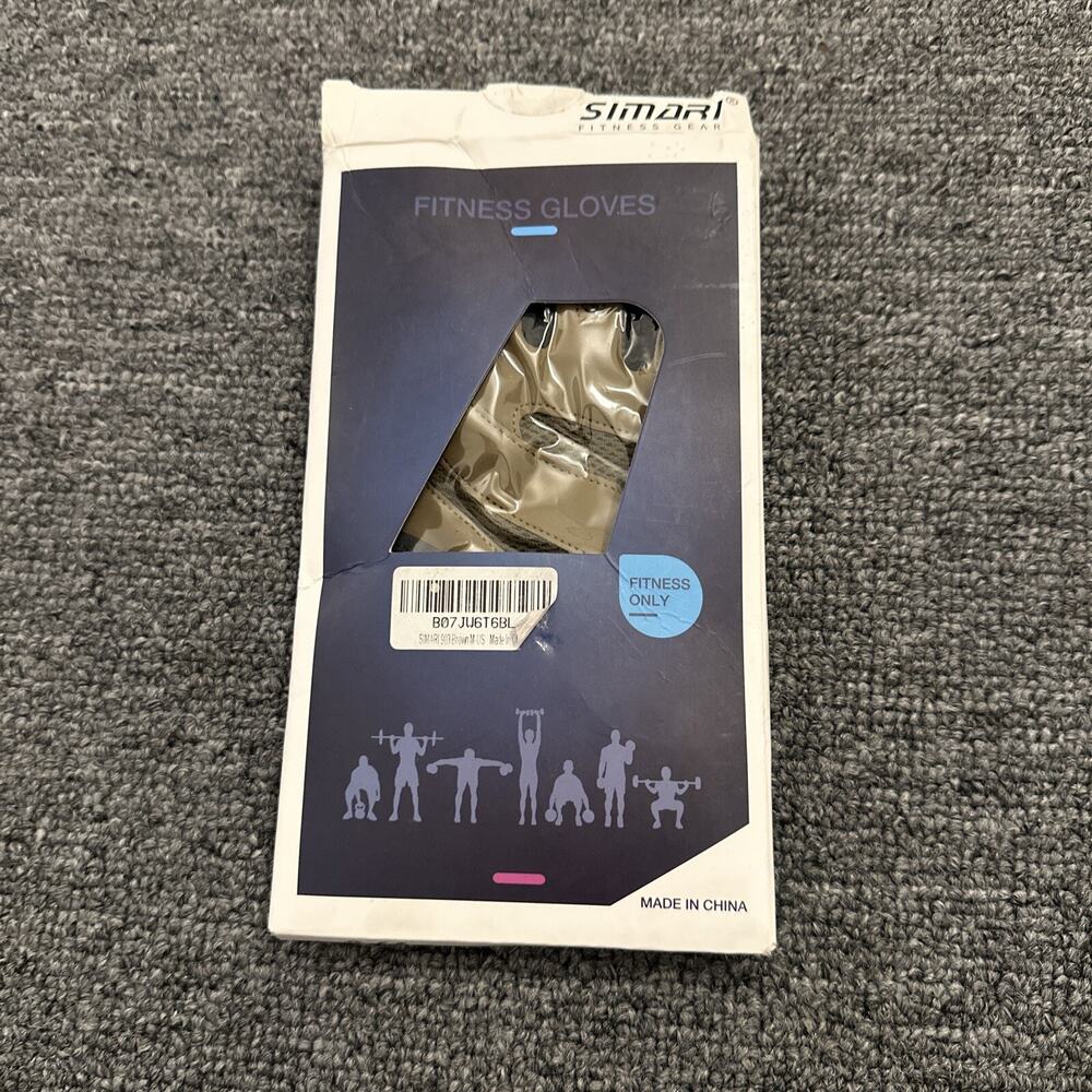 Simari Fitness Gear Black Workout Fitness Gloves Size M Breathable Padded